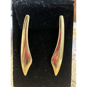 Vintage Gold Tone Sphere Drop Pierced Earrings Eqyptian Revival